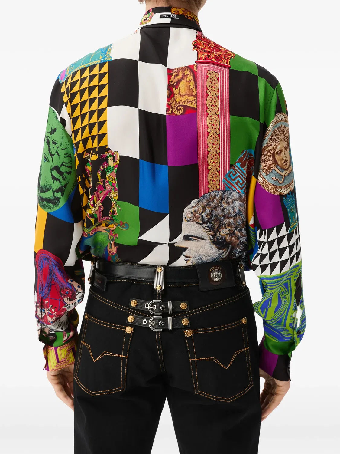 Рубашка с принтом Versace, черный — фото 3