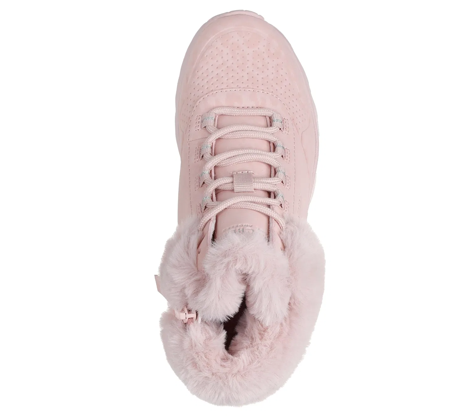 Детские кроссовки для девочек с принтом Uno Lite Cozy Leopard Skechers, Blush Synthetic Trim — фото 3
