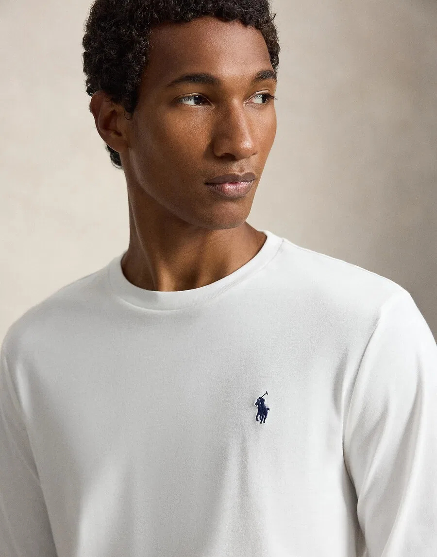 Футболка Polo Ralph Lauren стандартного кроя, белая — фото 3