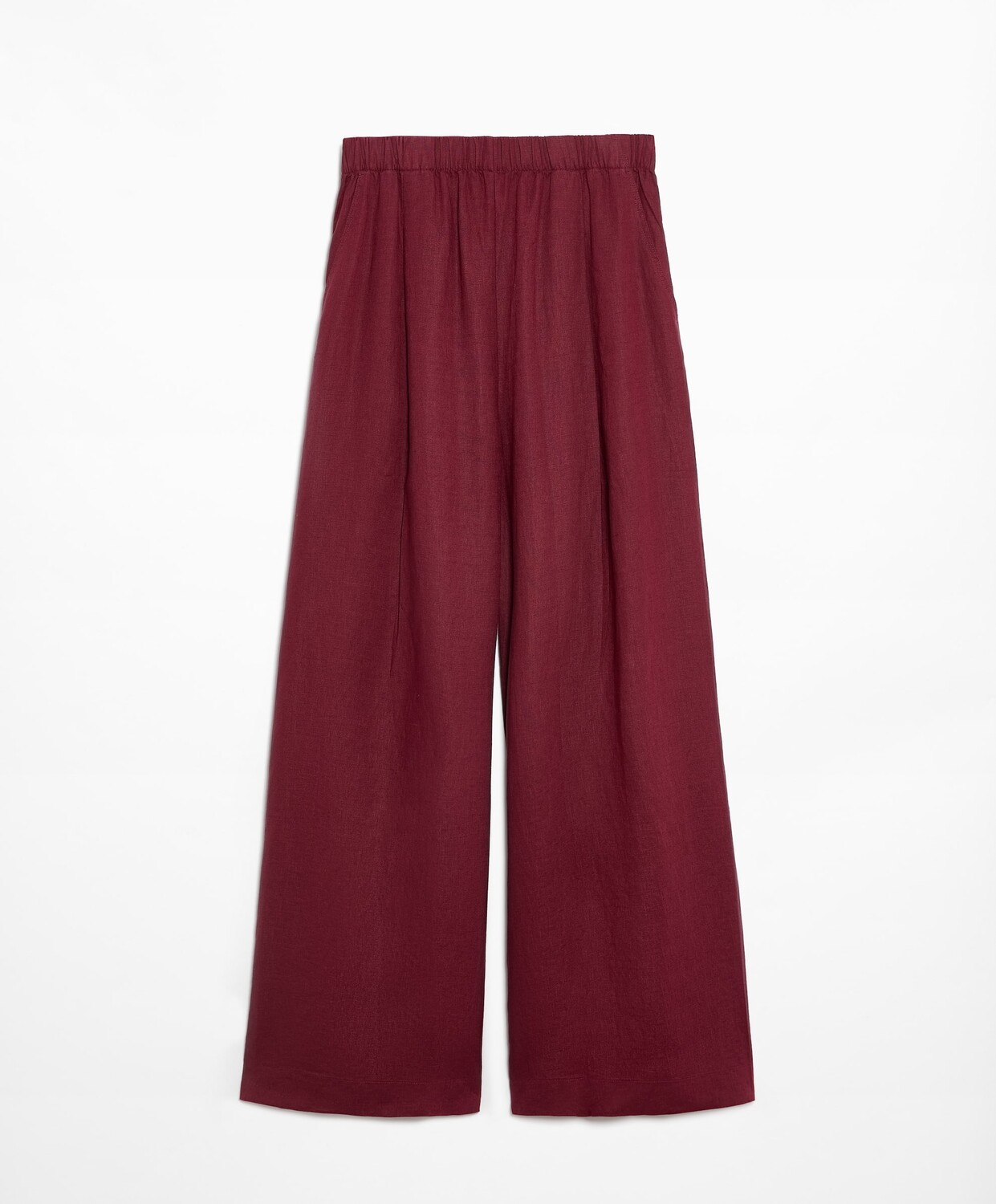 

Брюки Oysho Linen Wide Straight Leg, бордовый