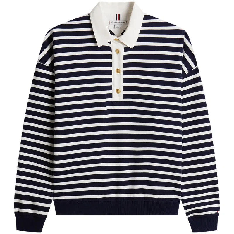Женская толстовка с полосками Tommy Hilfiger, Navy Blue White Stripes