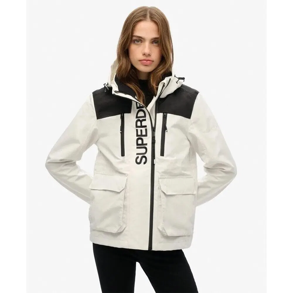 Женская ветровка Superdry Ultimate, Weiss Baumwollweiss Schwarz