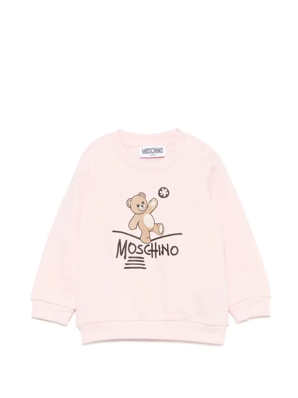 Толстовка с логотипом Медвежонка Тедди Moschino Kids, розовый