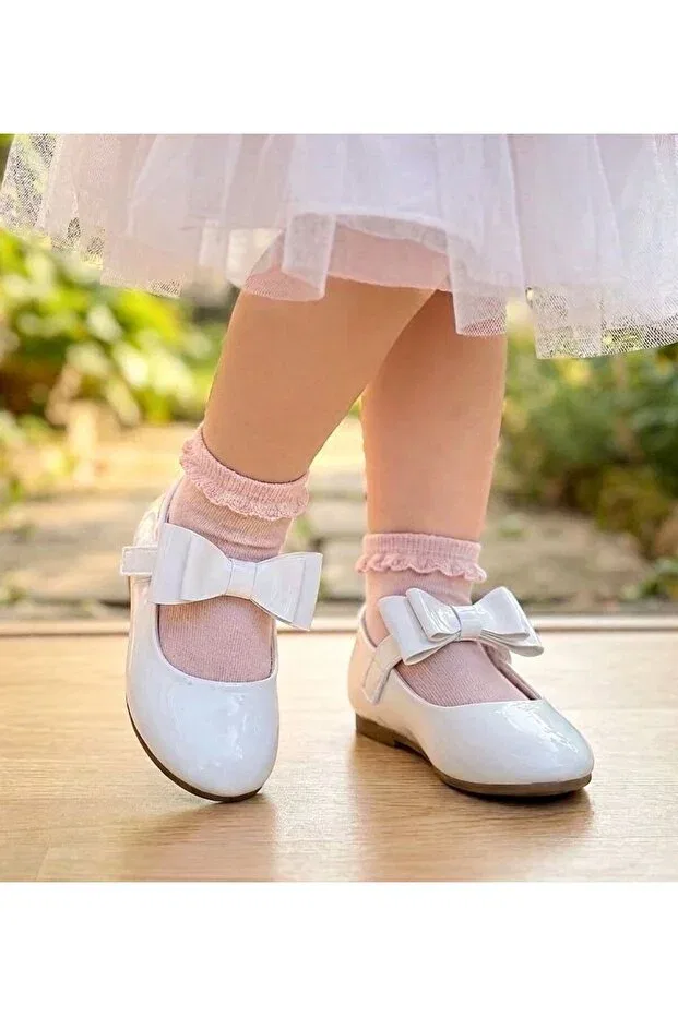 Детские балетки для девочек с ортопедической стелькой Surpie Shoes, White — фото 3