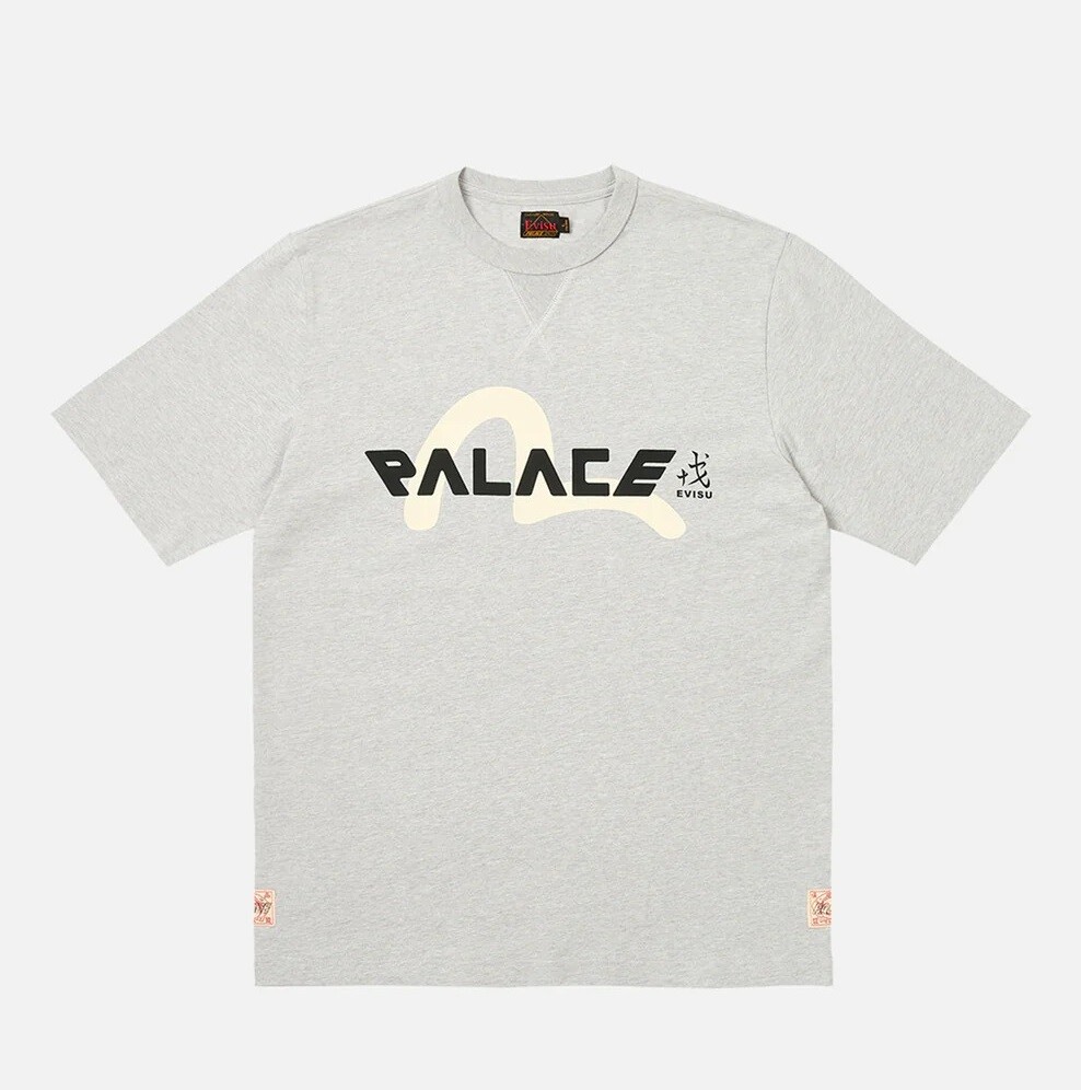 

Футболка Palace x Evisu Logo, серый