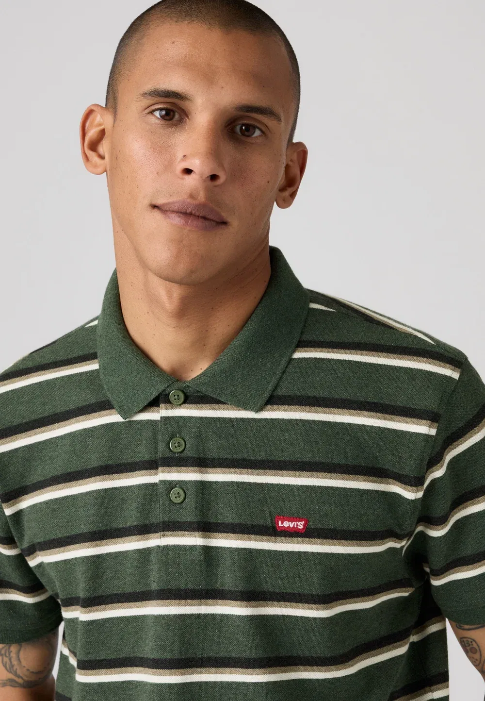 Рубашка поло Levi'S, Damian Stripe Duffel Green Heather Pique — фото 4
