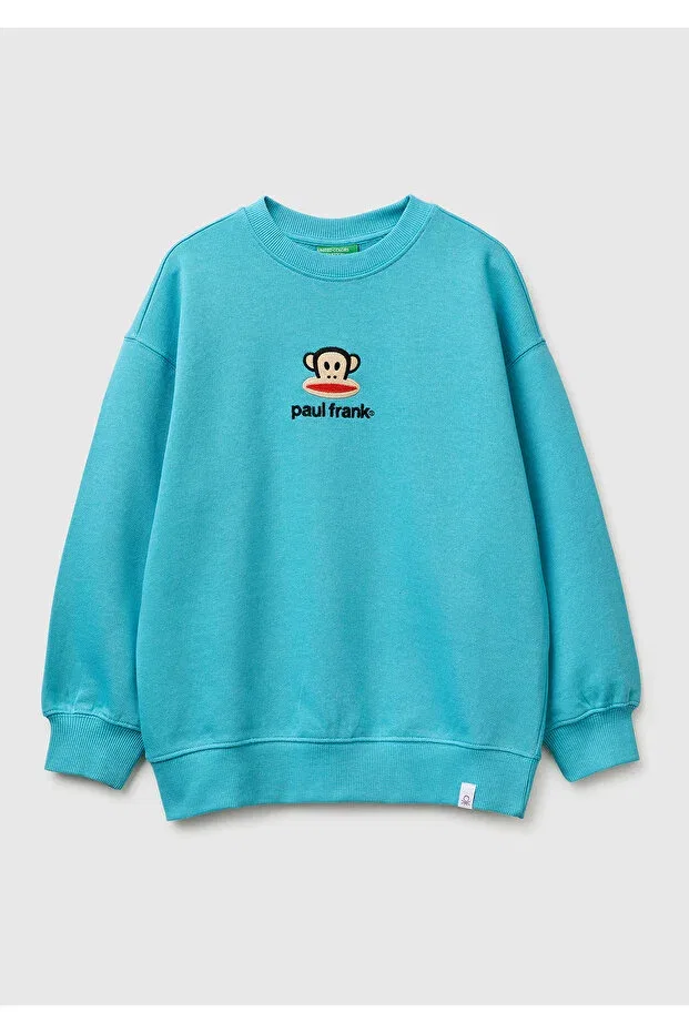 Детские свитшот для мальчиков с принтом United Colors Of Benetton, Light Blue