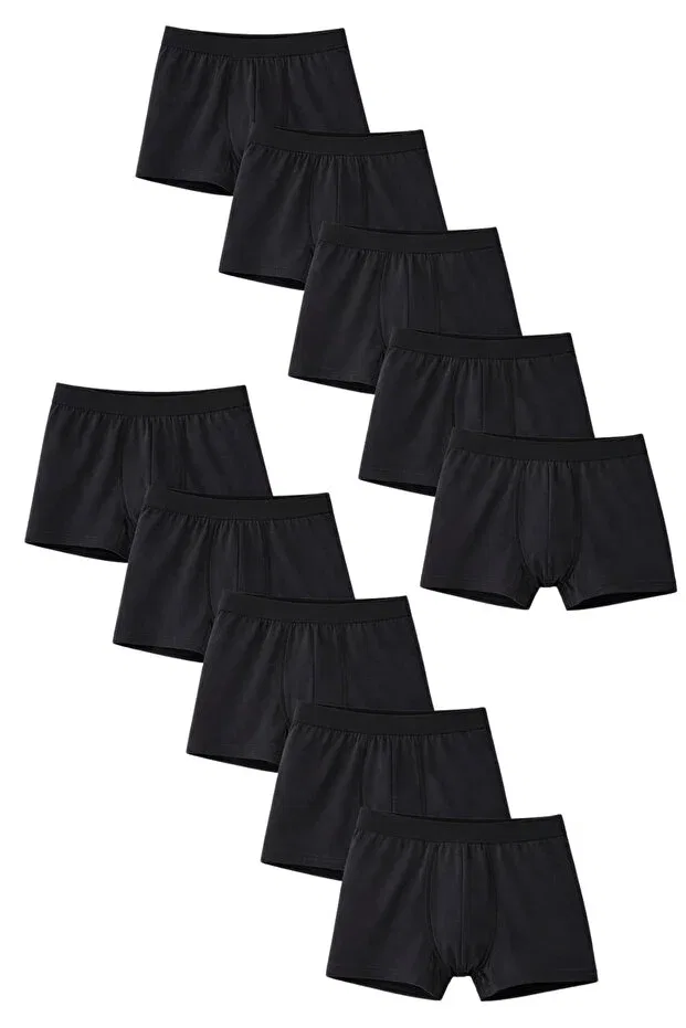 Детские боксеры для мальчиков хлопковые 10-pack Basics Freemen, Black-Black