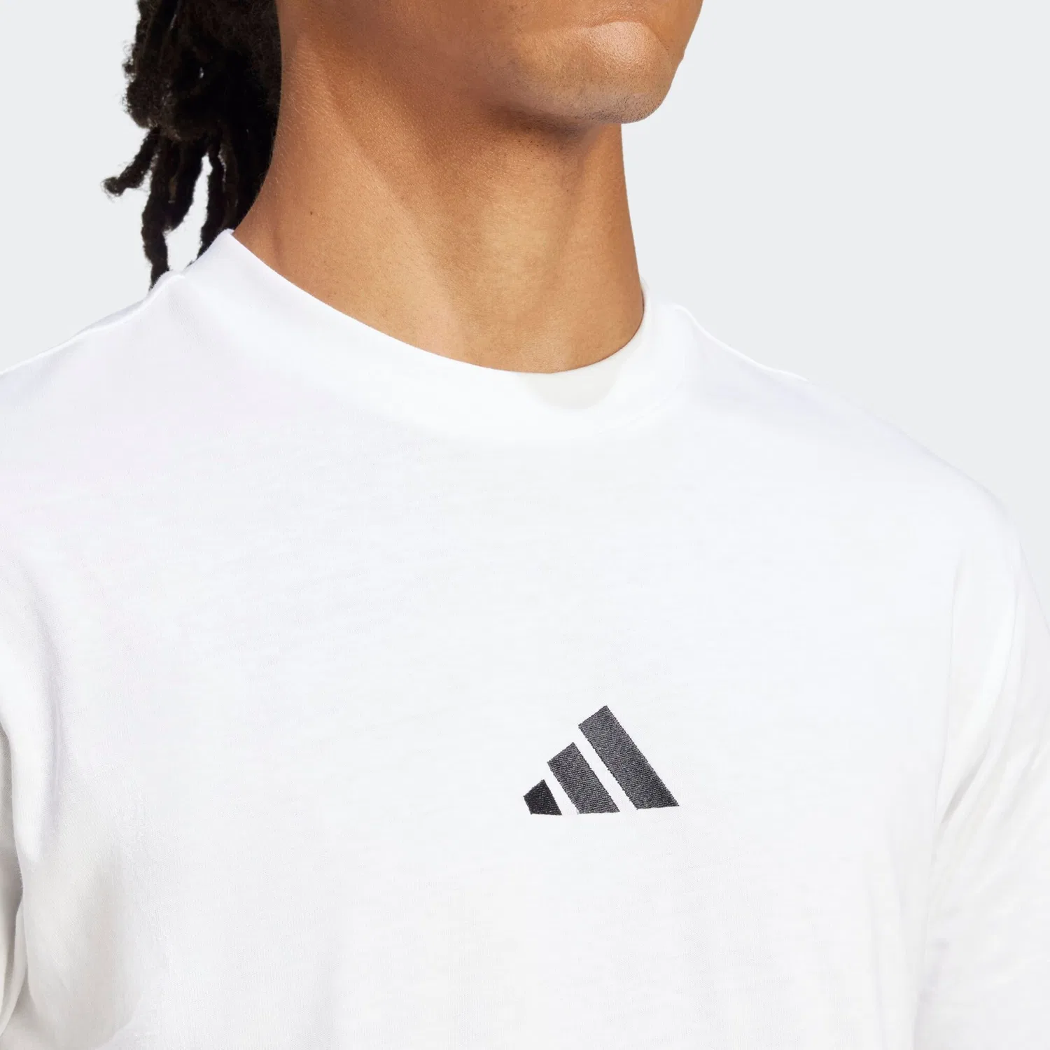 Детская хлопковая футболка с логотипом Adidas Sportswear, White/Black — фото 4