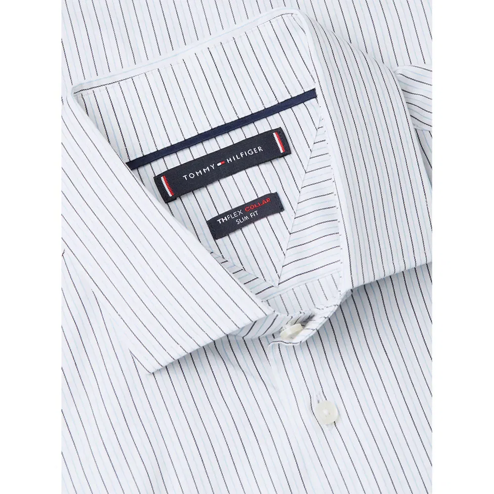 Мужская рубашка с длинным рукавом в полоску Tommy hilfiger, White — фото 4