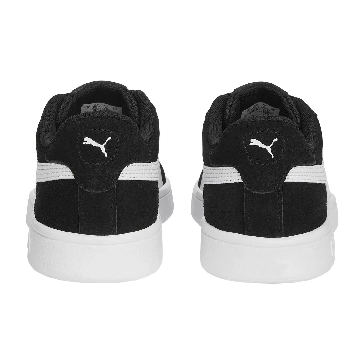 Кроссовки низкие кожаные Junior Smash Puma, черный — фото 3