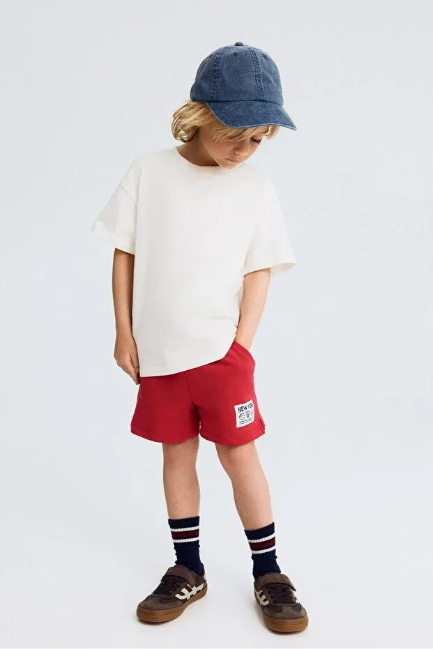 Детские шорты для мальчиков хлопковые H&M, Red New York