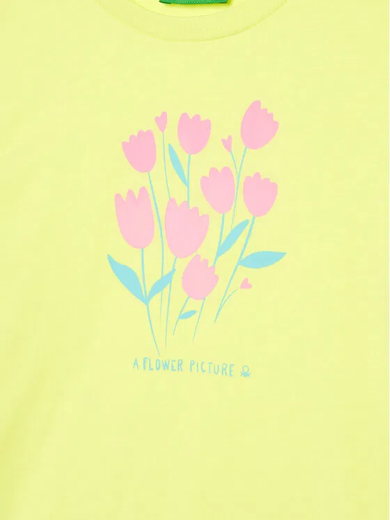 Футболка regular fit United Colors Of Benetton, желтый — фото 3
