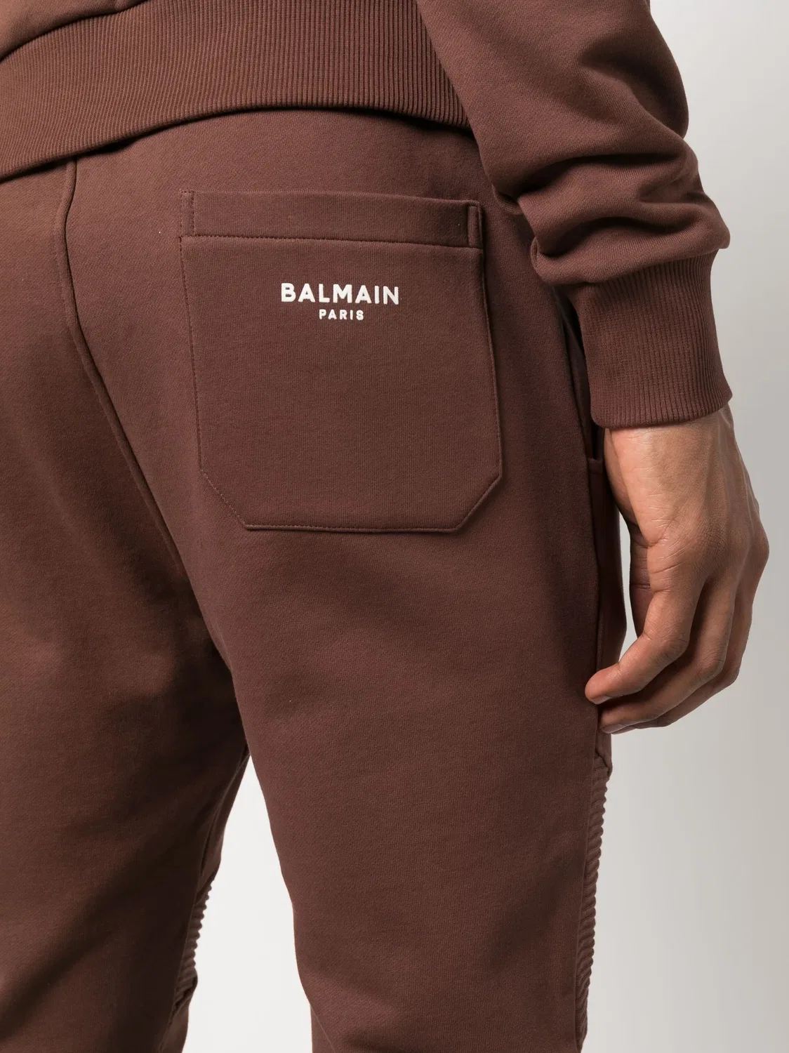 Спортивные брюки с логотипом Balmain, коричневый — фото 2