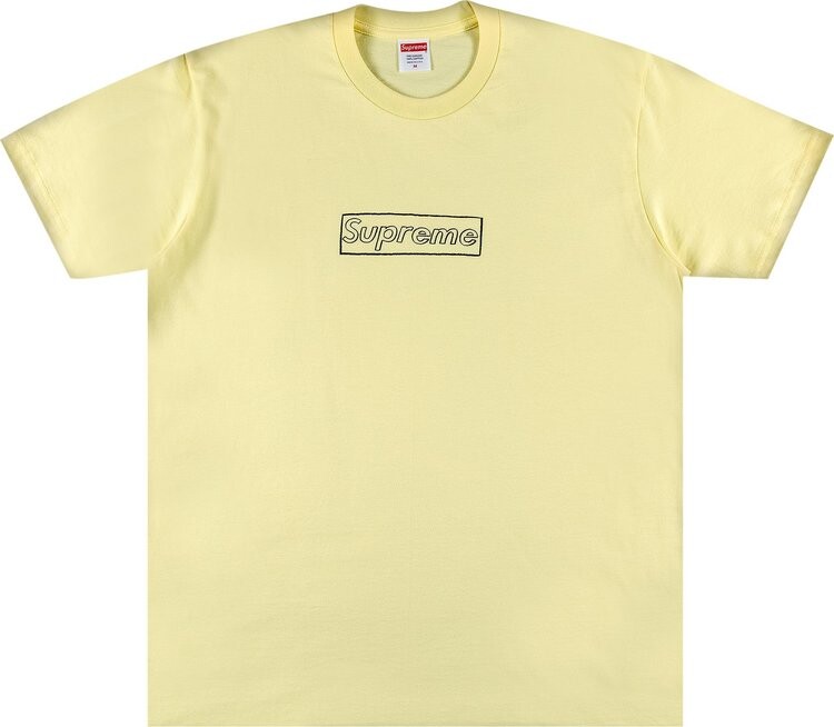 

Футболка Supreme x KAWS Chalk Logo Tee 'Pale Yellow', желтый