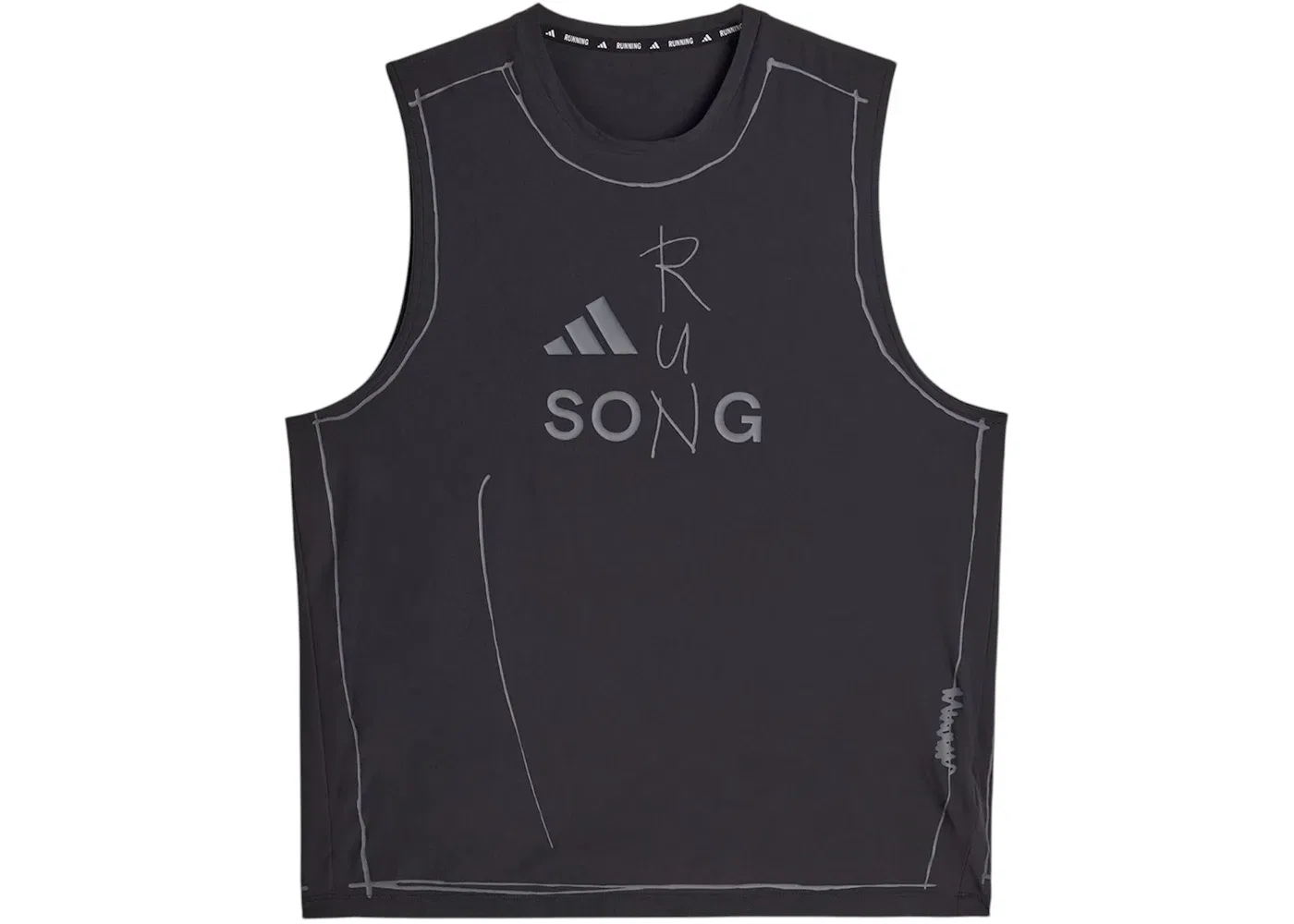 Мужская майка-борцовка с принтом Original Song For The Mute Running Tank Top Adidas, Black