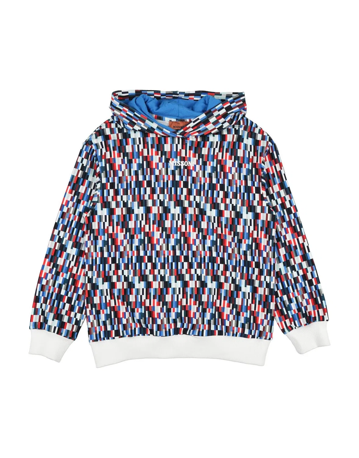 Детская футерная кофта с капюшоном и длинным рукавом Missoni, светло-синий
