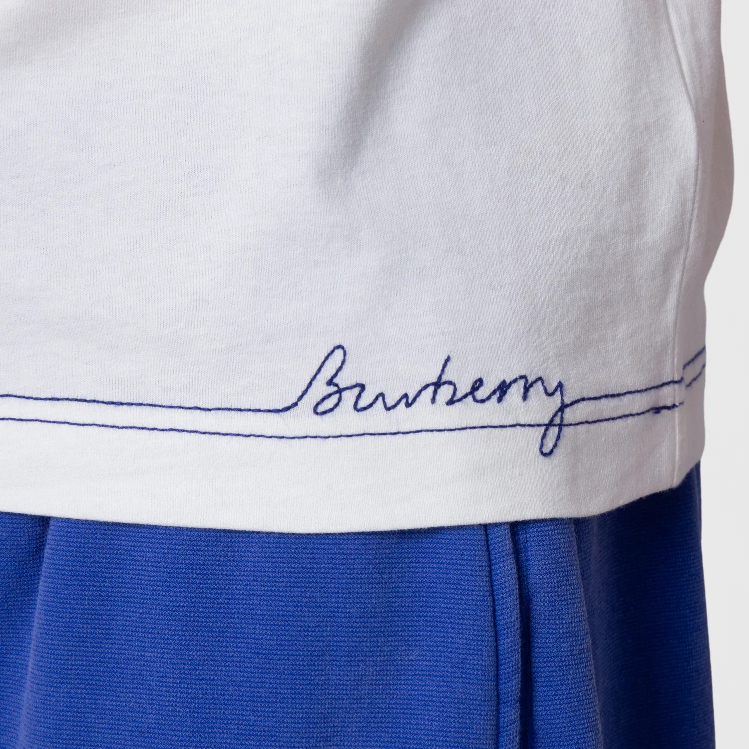 Футболка хлопковая с вышитым логотипом Logo-Embroidered Cotton Crewneck T-Shirt Burberry, Salt — фото 2