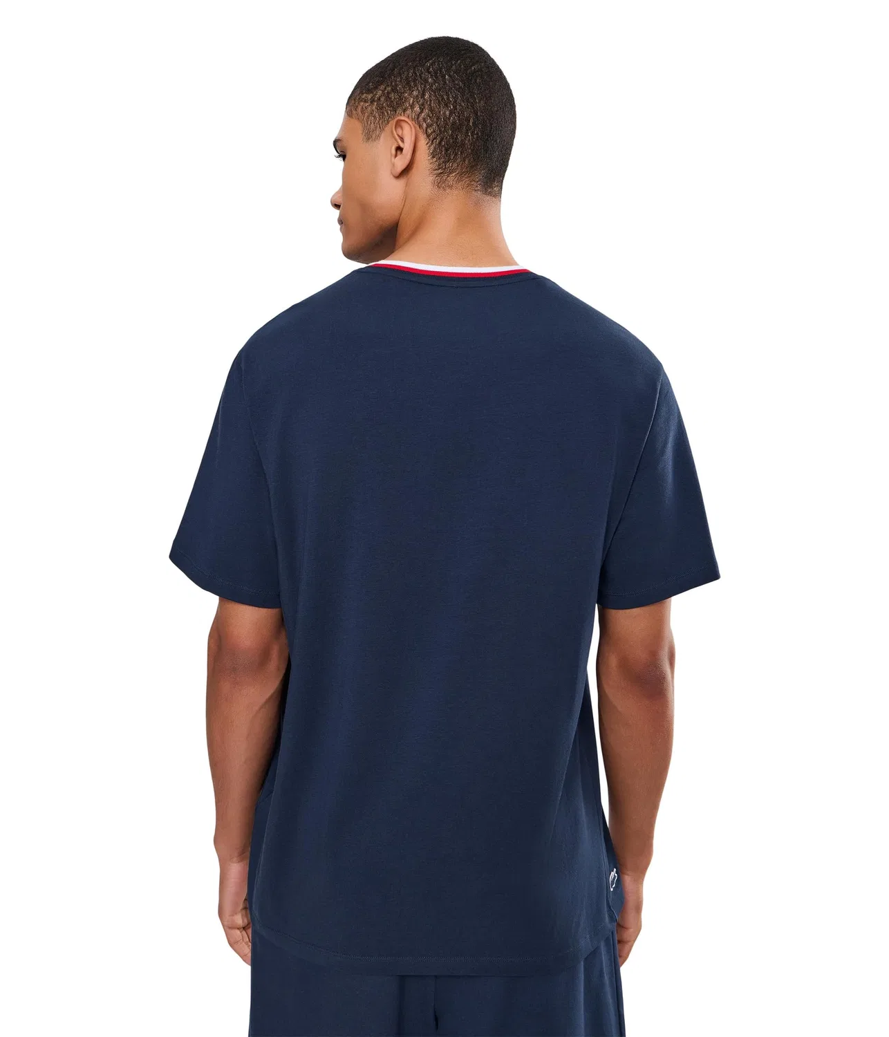 Пижамная майка с контрастным вырезом Lacoste, Navy Blue — фото 4