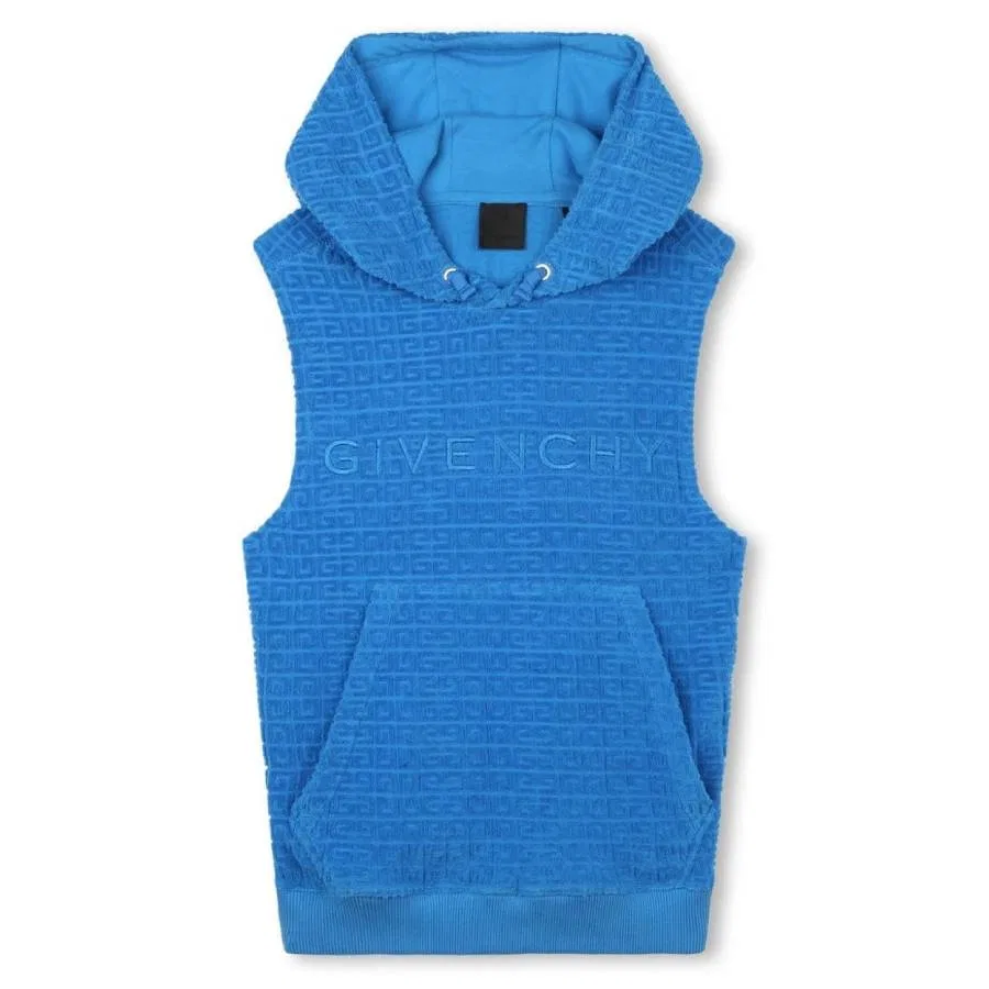 Худи без рукавов с капюшоном Boys 4G Towelling Jacquard Sleeveless Hoodie Givenchy, 81K Imperial Blue