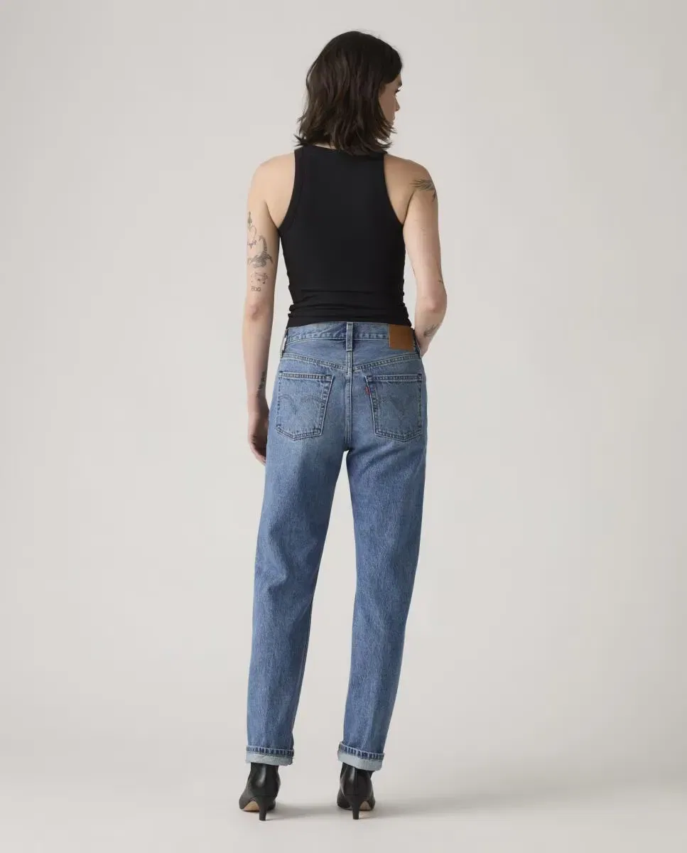 Женские джинсы прямые с потертостями 501 Jeans for Women Levi's, Azul — фото 2