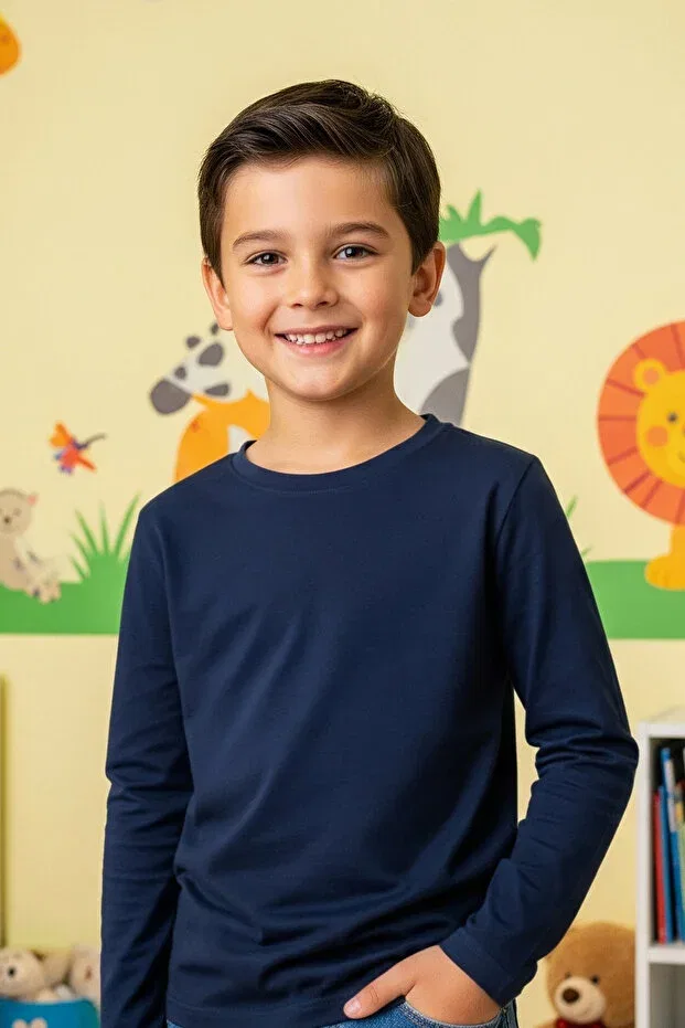 Детские свитшот для девочек с круглым вырезом Fyk Kids, Mint-Navy-Black-Yellow-White — фото 3