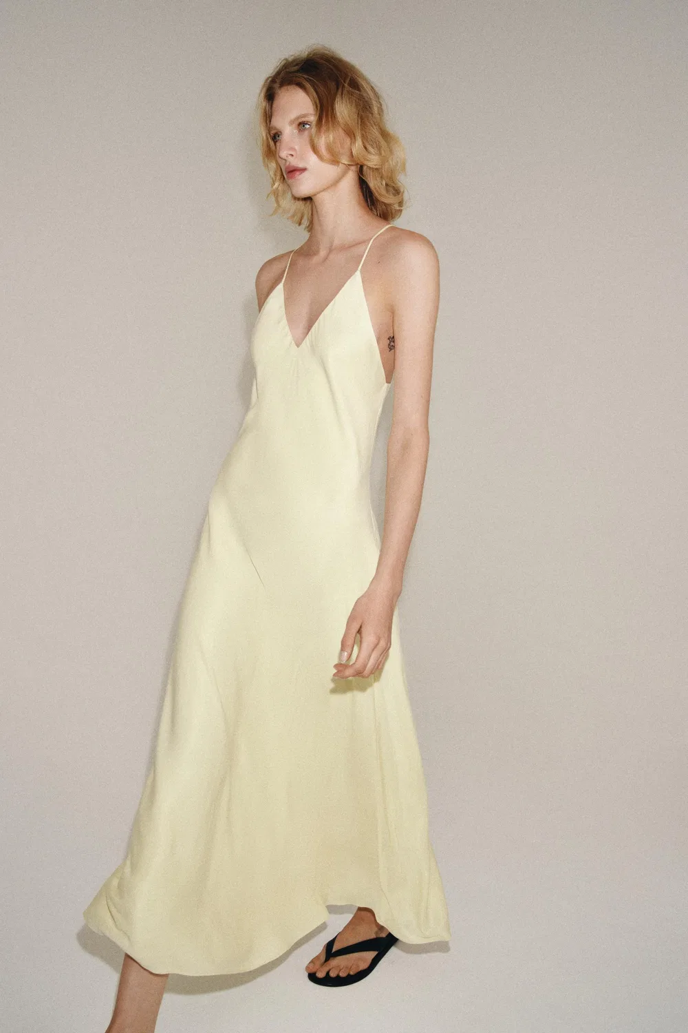 Платье-комбинация из коллекции ZW ZARA, Pastel yellow — фото 4