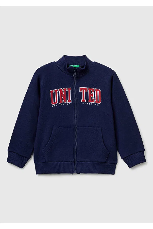 Детское худи для мальчиков с принтом United Colors Of Benetton, Navy Blue