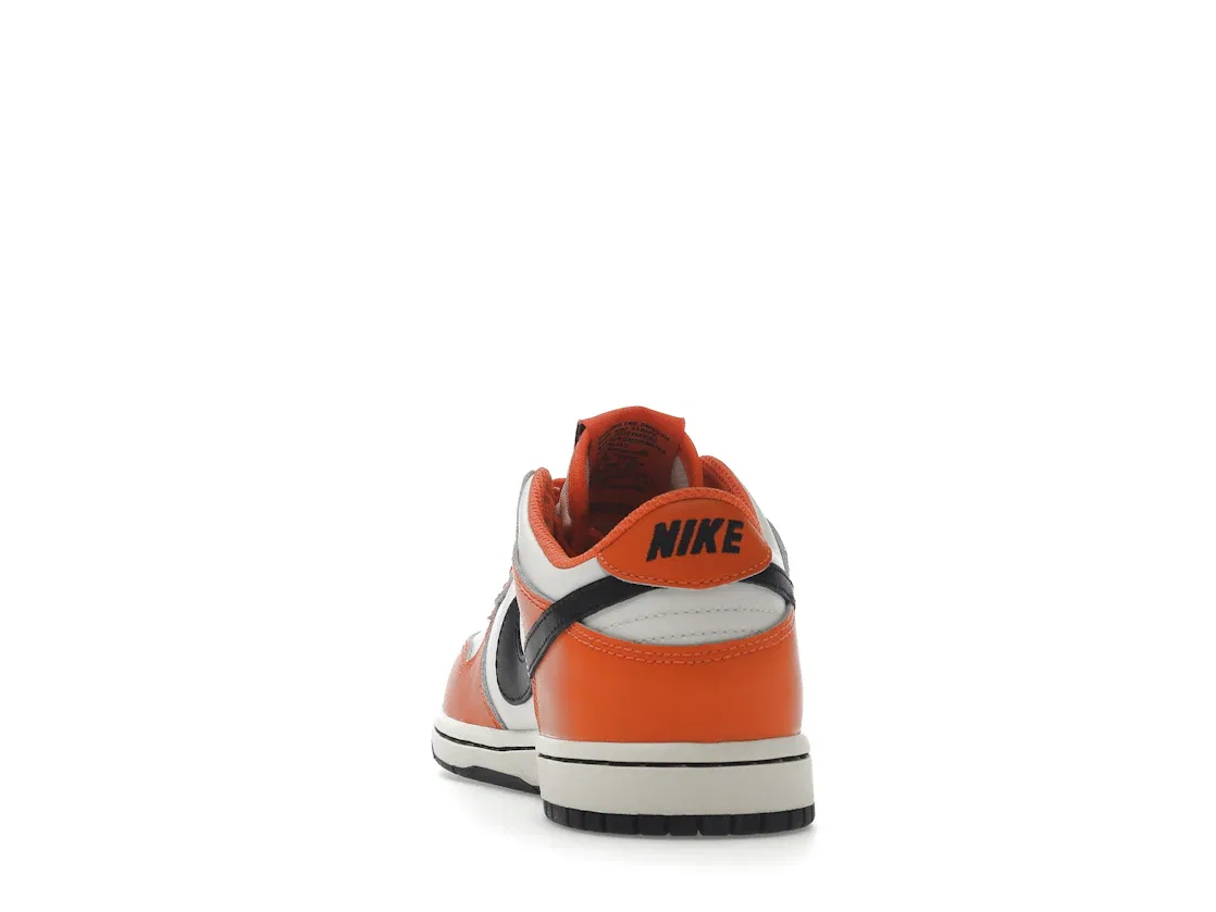 Детские кроссовки с лакированной кожи Nike Dunk Low Patent (2022) (PS) Nike, Orange/White/Black — фото 4