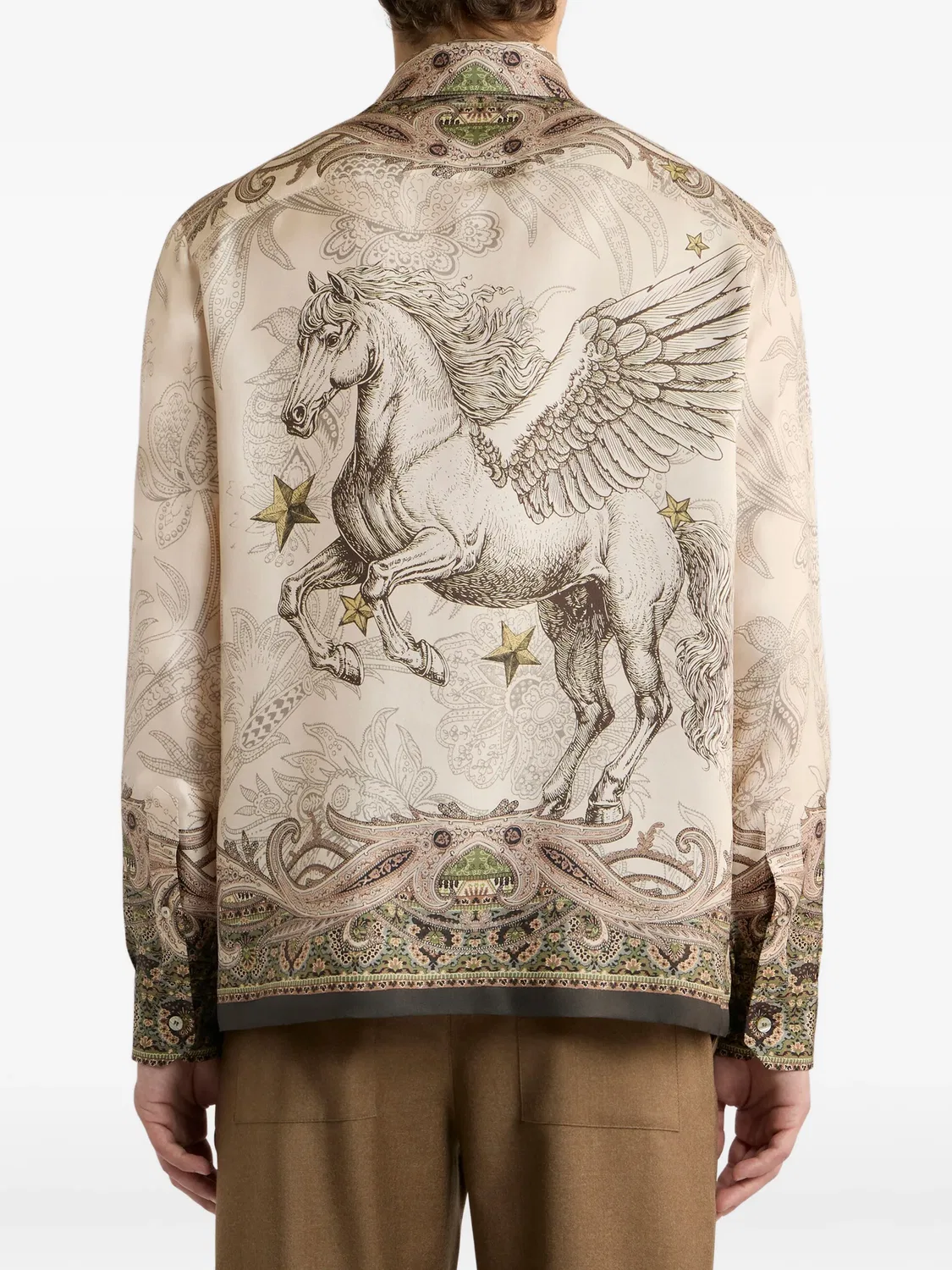 Рубашка Pegaso из шелкового твилла ETRO, нейтральные — фото 4