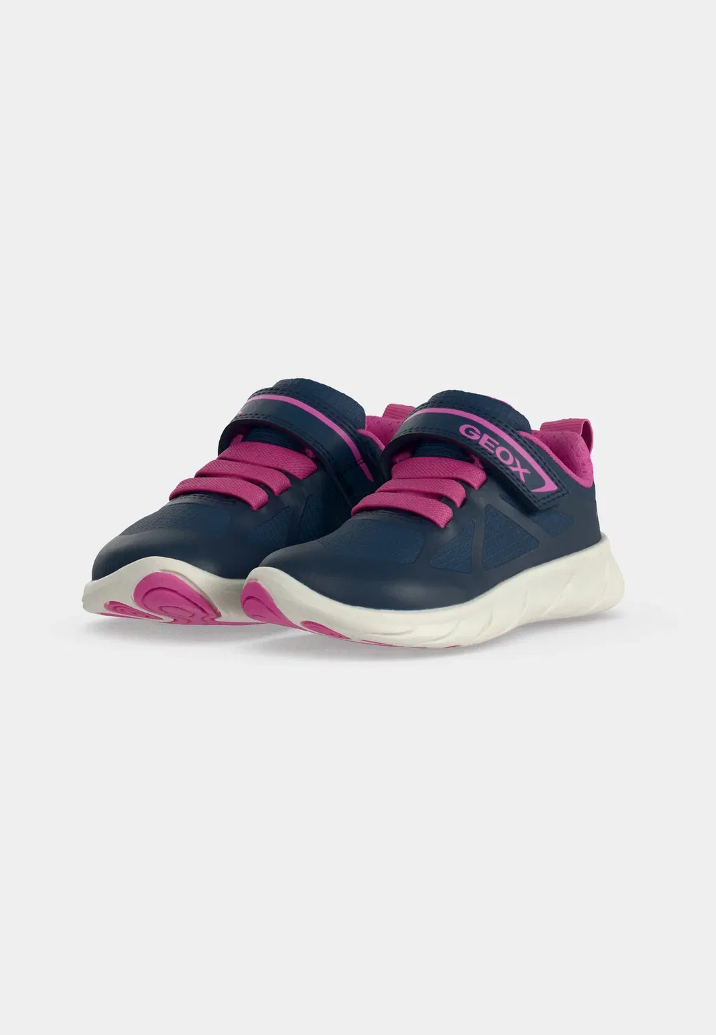 Девушка, занимающаяся бегом - кроссовки Geox, Navy/Fuchsia — фото 3