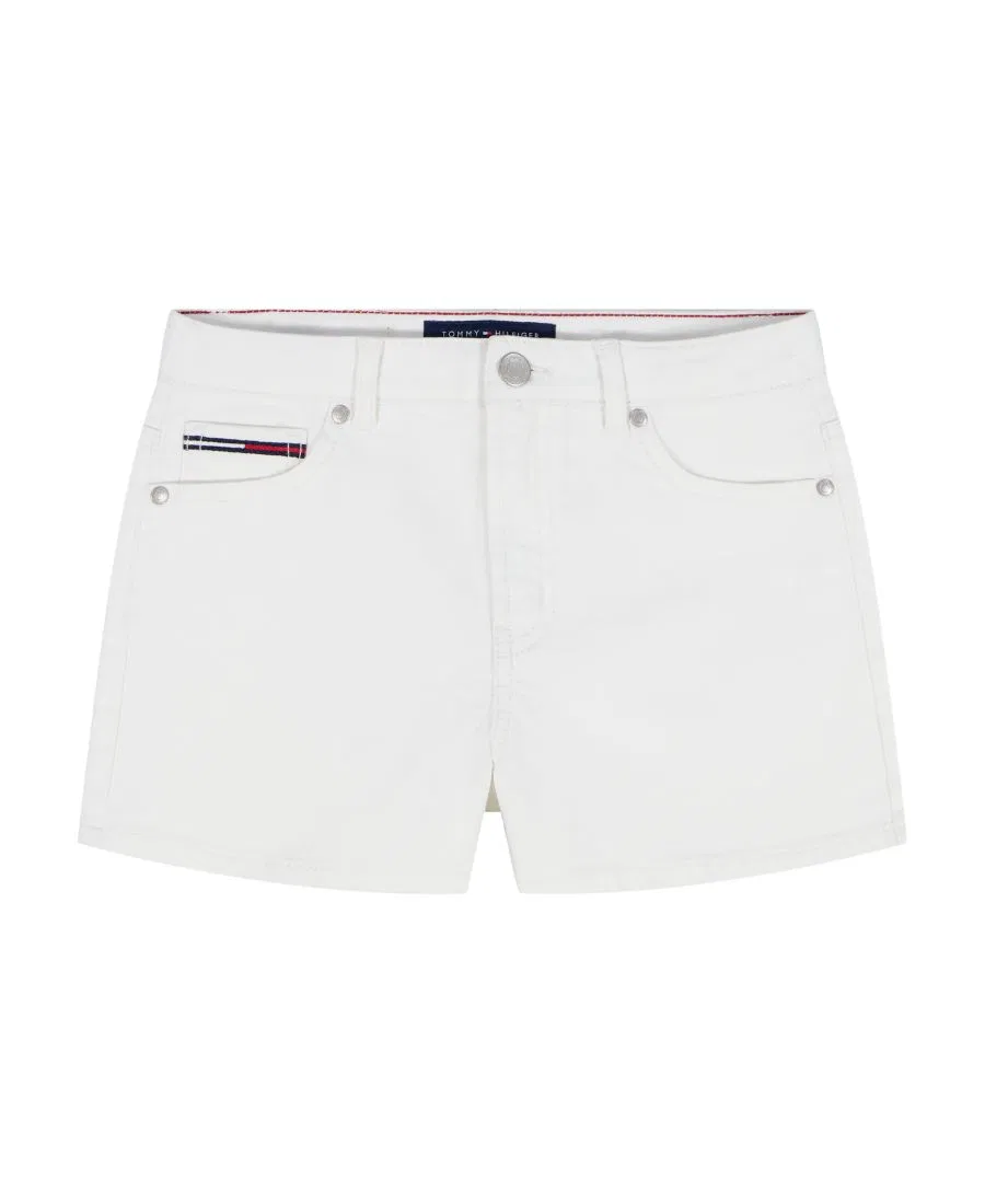 Детские джинсовые шорты для девочек Straight Fit Tommy Hilfiger, White — фото 4