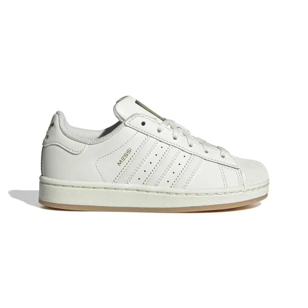 Детские кроссовки для девочек с принтом Superstar Messi Adidas, White