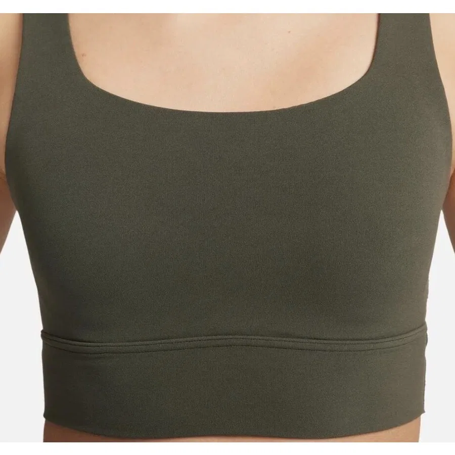 Спортивный бюстгальтер средней поддержки с съемными чашками Nike Dri-FIT Alate Ellipse, Зеленый — фото 3
