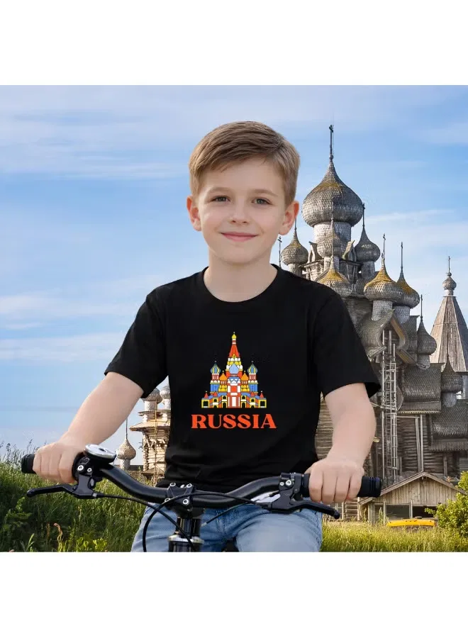 Футболка с принтом Россия хлопковая Printshop4Me, черный — фото 4