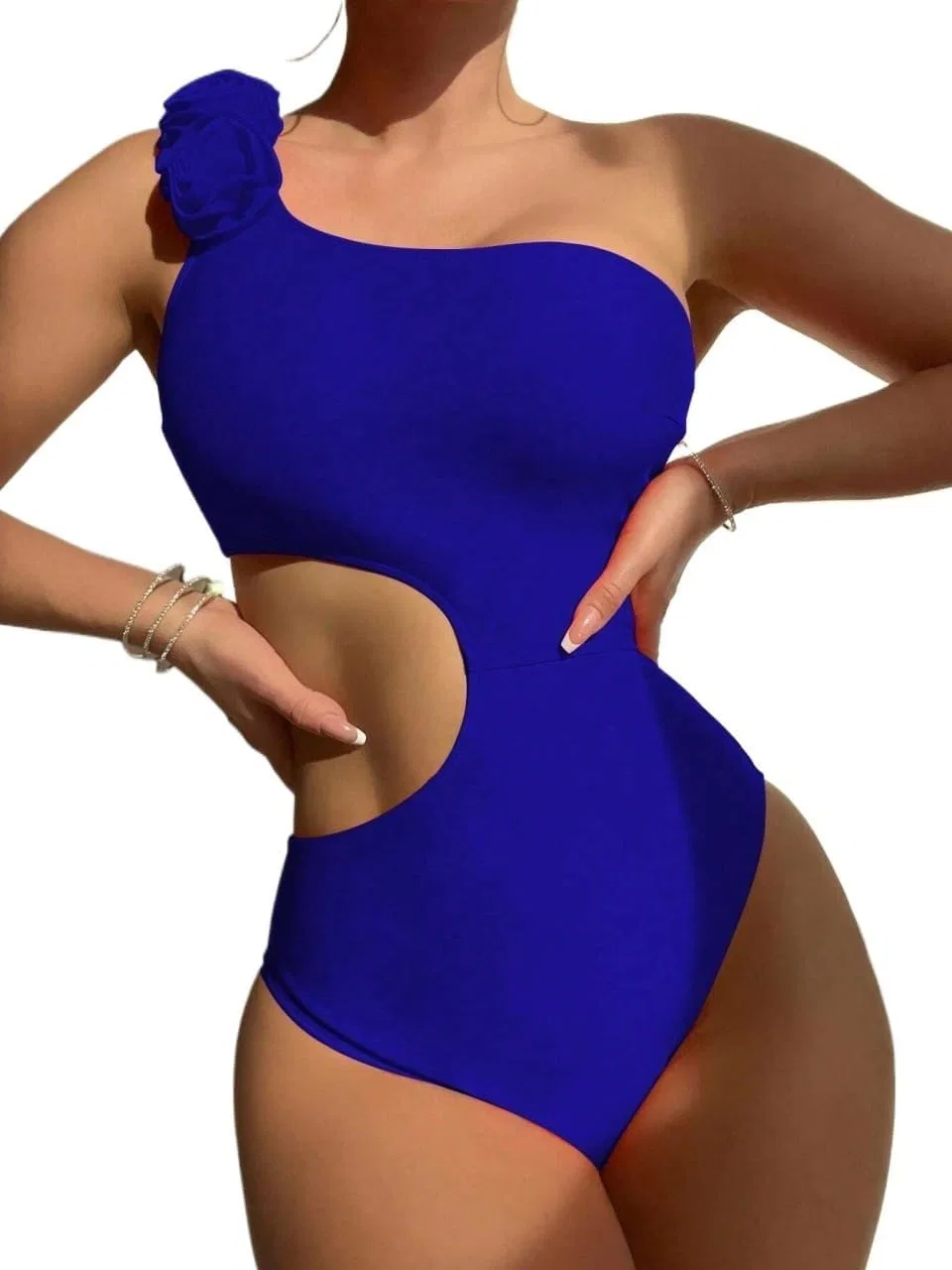 Женский монокини с вырезами асимметричный, Royal Blue