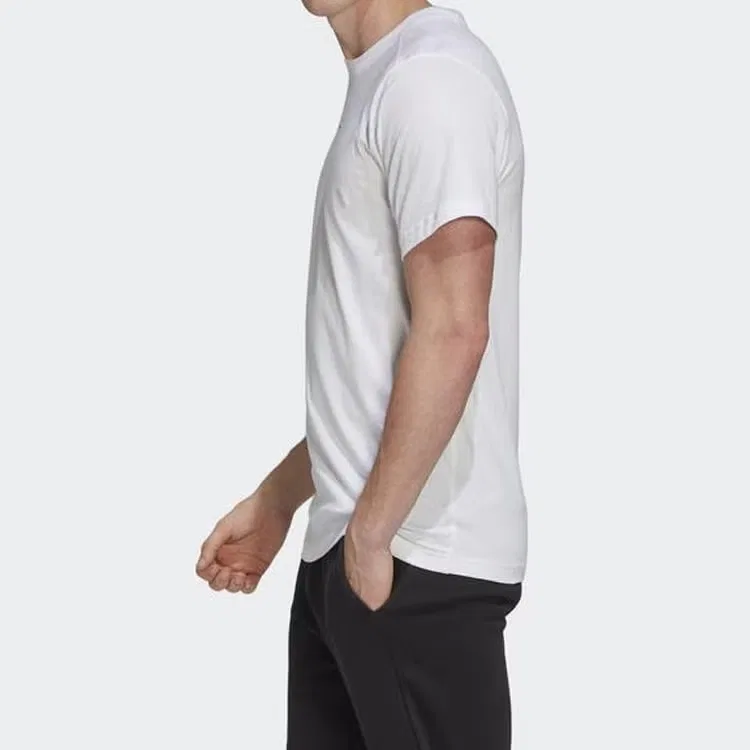 Футболка с коротким рукавом спортивная M 3S Tape Tee Adidas, белая — фото 4