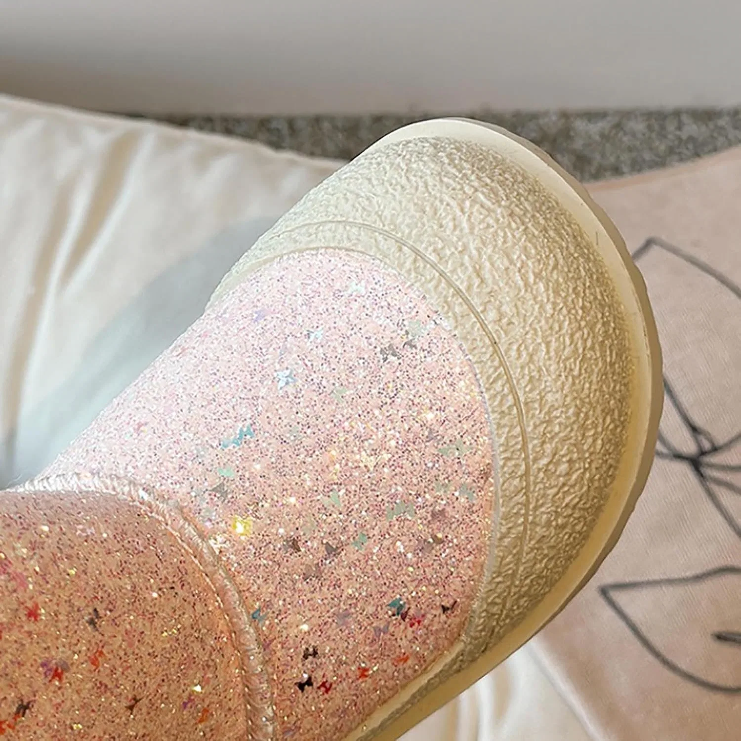 Детские зимние сапоги для девочек с блестками Sparkle Ankle Boots, Red — фото 3