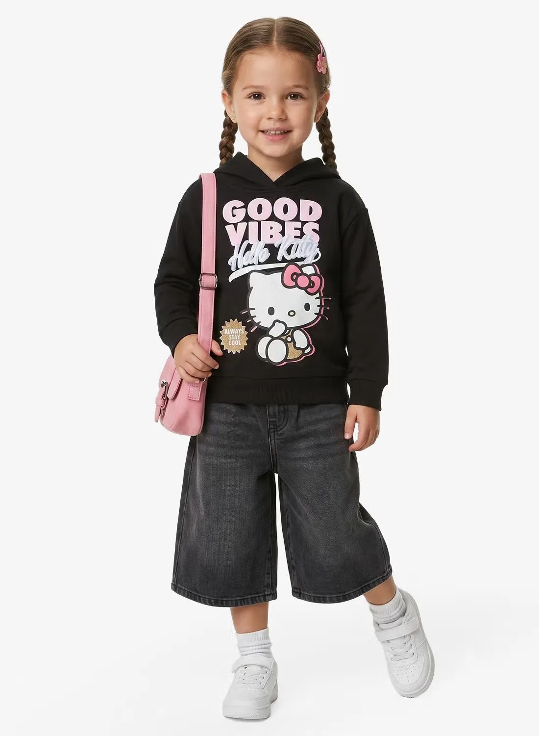 Свитшот с принтом Hello Kitty Name It, черный — фото 4