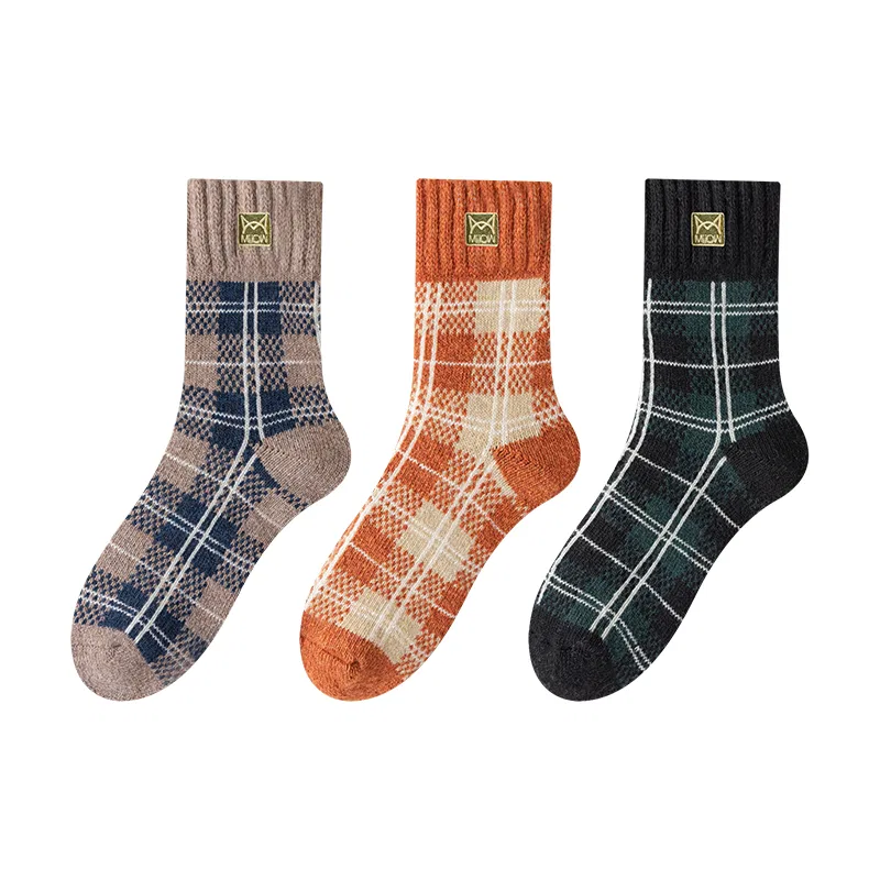 Детские носки унисекс с принтом 3 Pack (Group E-Brown Red+Khaki+Black) MIIOW