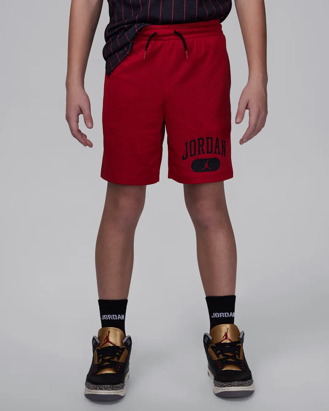 Детские сетчатые спортивные шорты для подростков Jordan, Gym Red