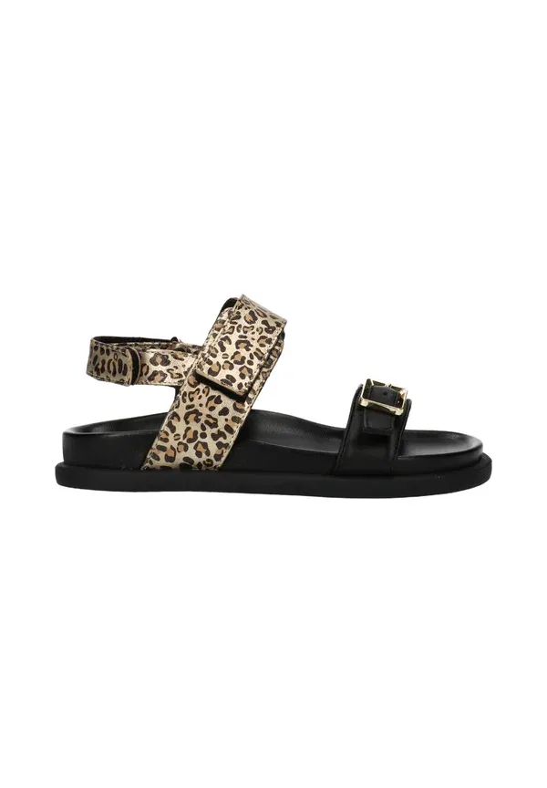 Сандалии с животным принтом Sandali con velcro e fascia animalier Morelli, черный