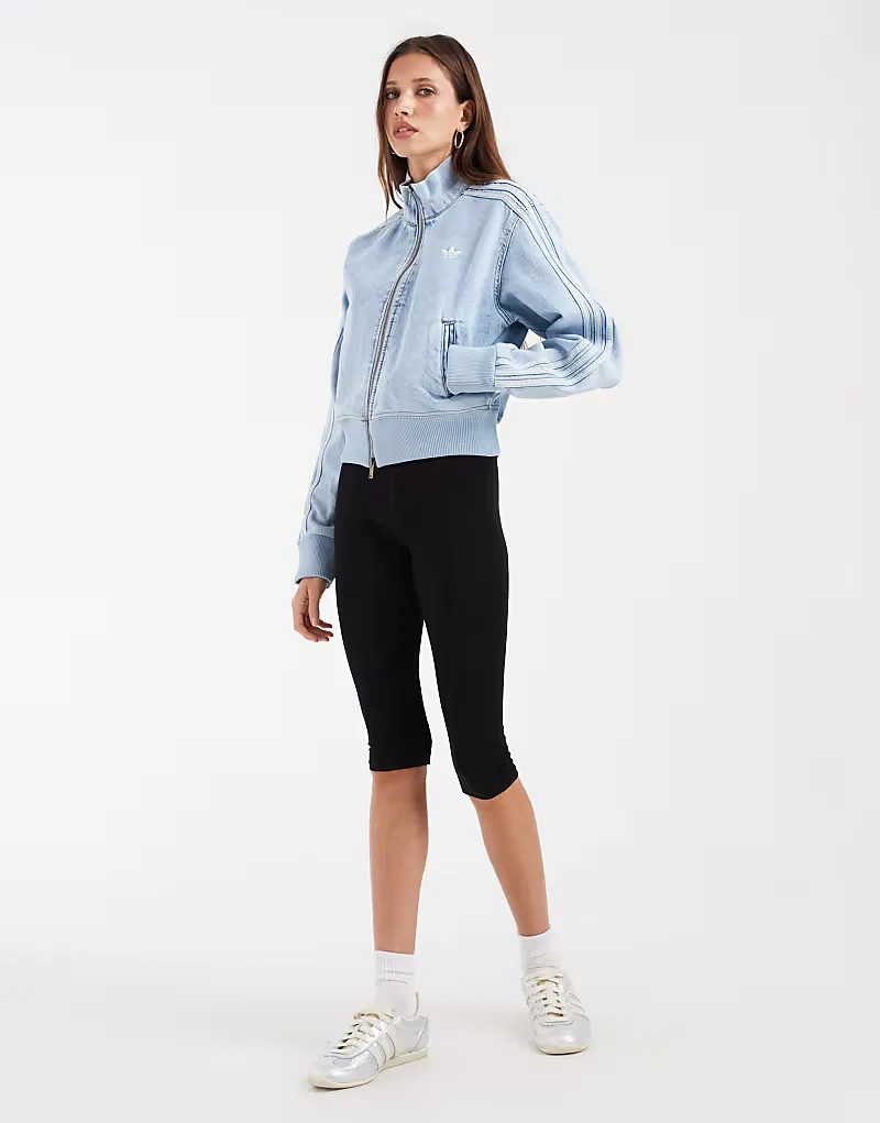 Спортивная куртка Adidas Originals Firebird из денима, светло-голубой — фото 3