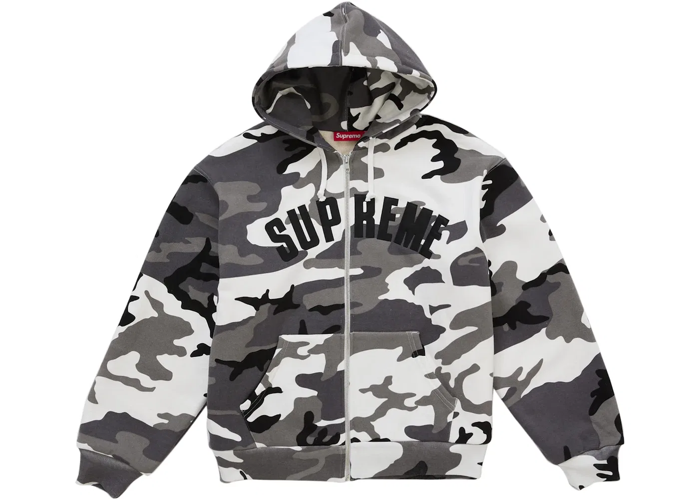 Мужская куртка-худи на молнии с принтом Supreme Arc Thermal Lined Zip Up Hooded Sweatshirt, Snow Camo