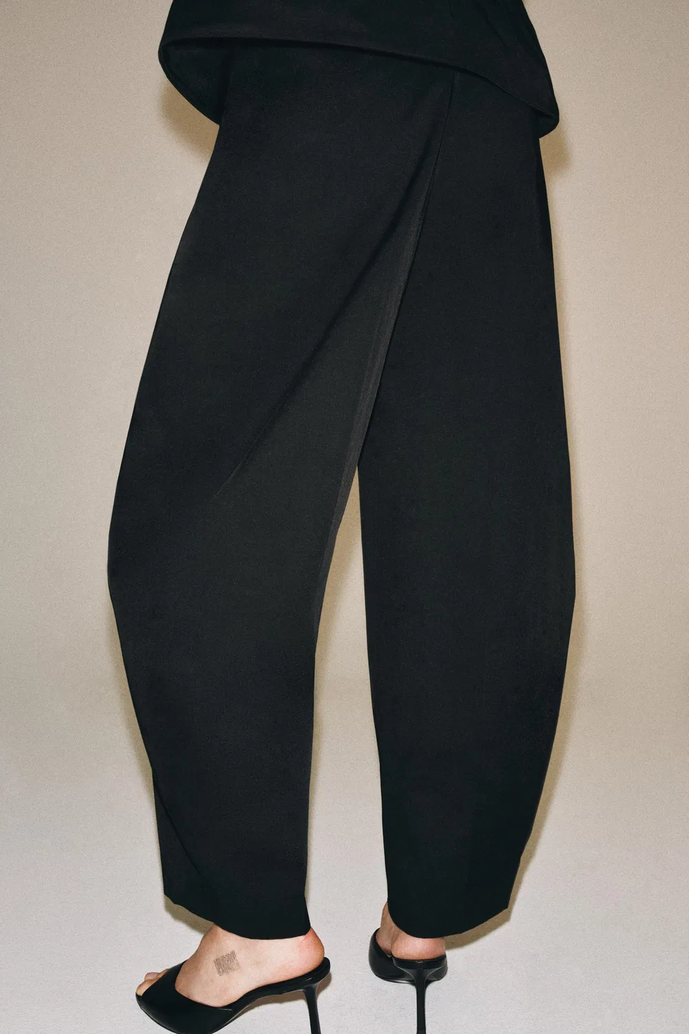 Брюки с широкими штанинами из коллекции ZW ZARA, Black — фото 4