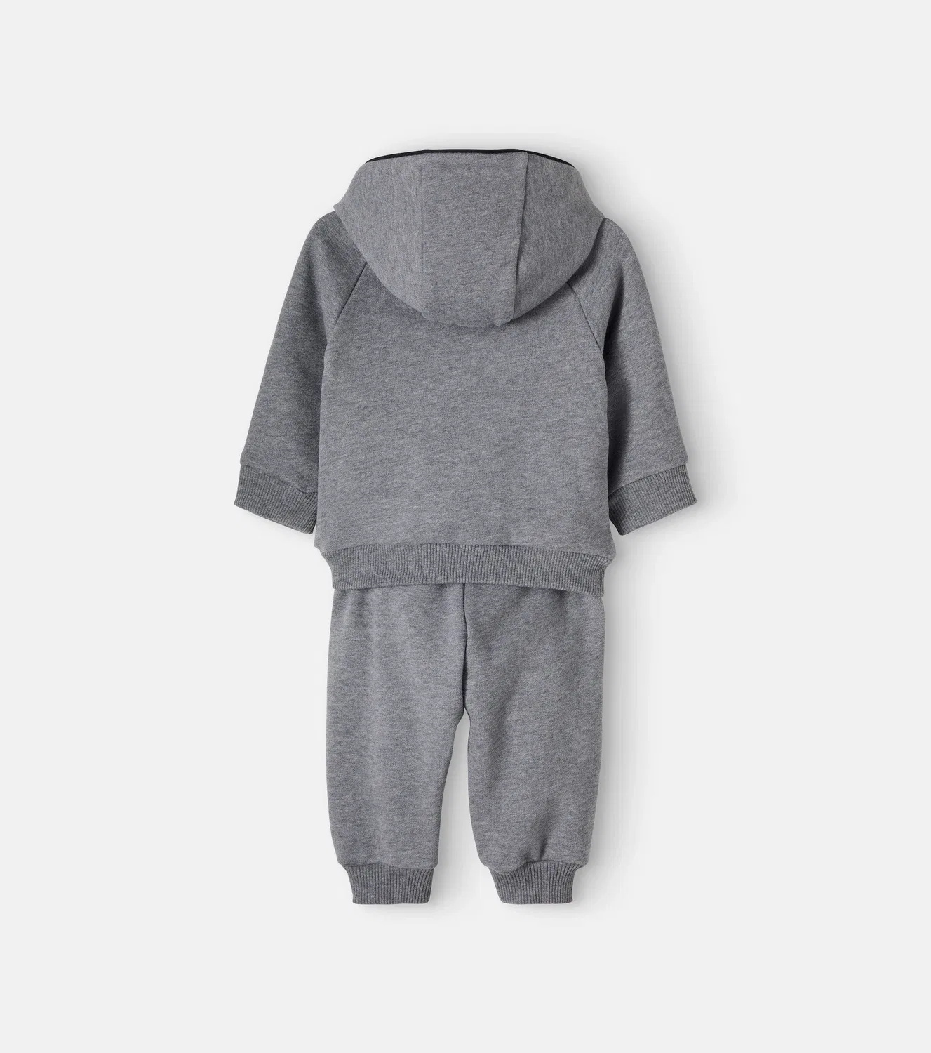 Комплект из худи с капюшоном и брюк, хлопковый, Chloé Kids, серый — фото 3