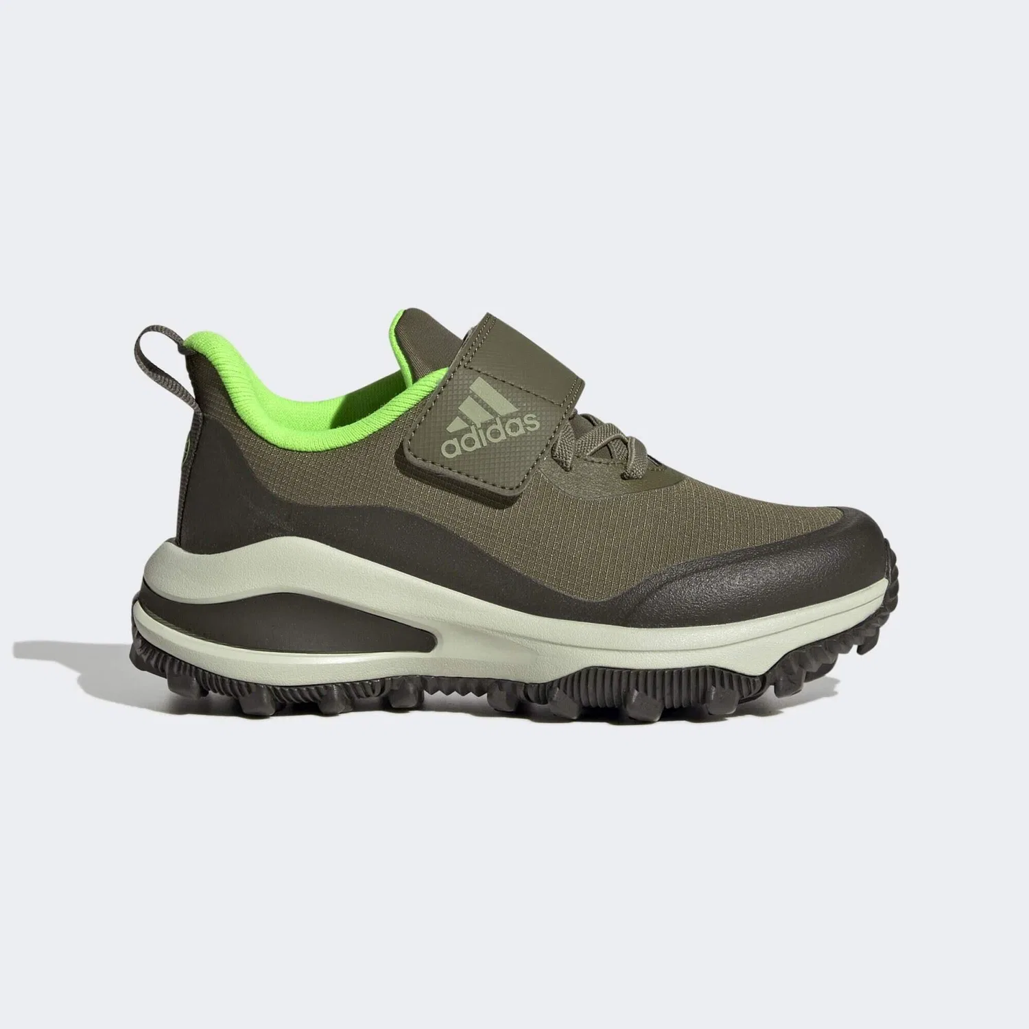 Детские кроссовки с принтом FortaRun All-Terrain Cloudfoam Sport Elastic Lace and Top Strap Laufschuh Adidas, Olivgrun — фото 2