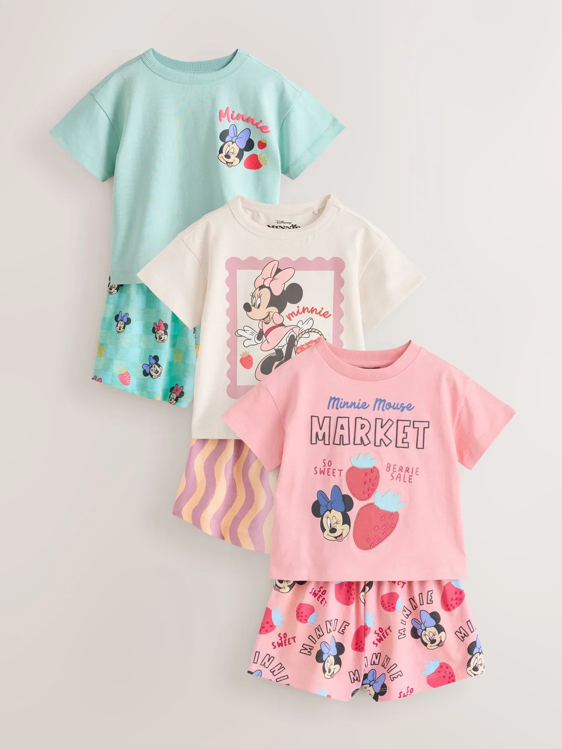 Пижама короткая Minnie Mouse 3 шт Next, мультиколор