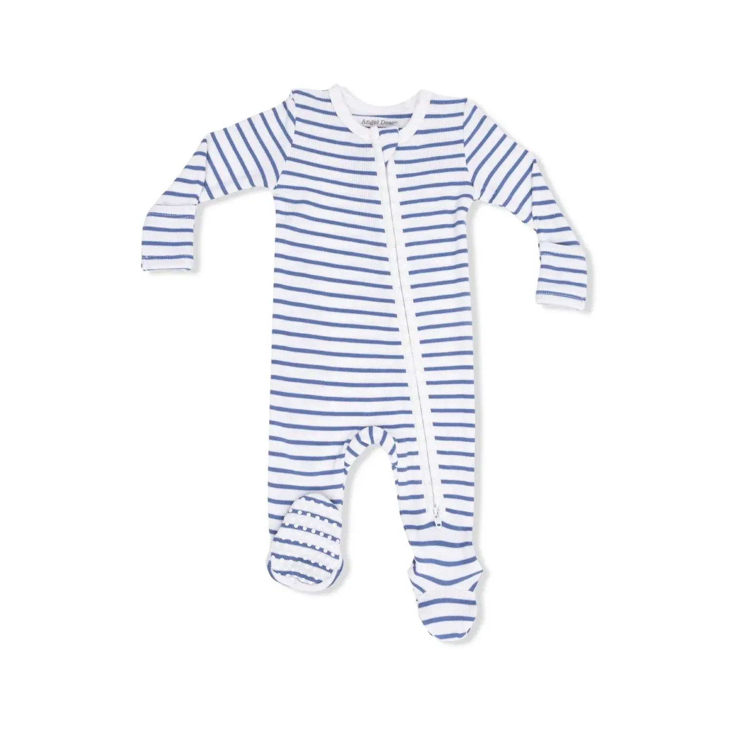 Детский боди-комбинезон с молнией и закрытыми ножками Navy Stripe Angel Dear — фото 3