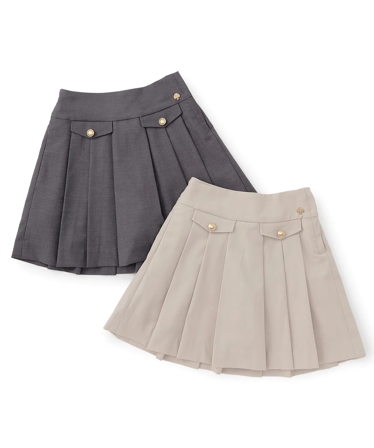 Детская юбка-плиссе с фальш-карманами kate spade new york kids, Charcoal — фото 3